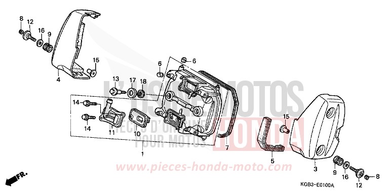 ZYLINDERKOPFDECKEL (VORNE) von Shadow VT125C CANDY GLORY RED-U (R101) von 2000